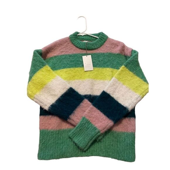 A New Day Women's Multicolor Striped Fuzzy Pullover Sweater Size S - Picture 5 of 8